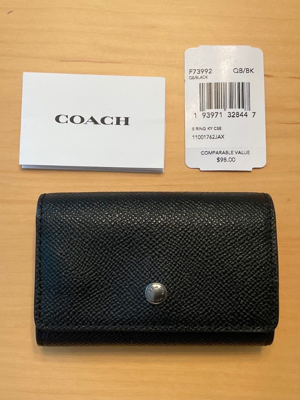 Coach Black 5 Ring Key Case